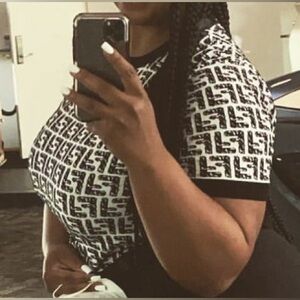 Authentic Fendi short sleeve pullover shirt/sweater (Thin sweater material)